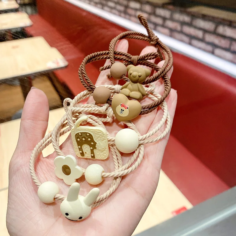 

Korea Cartoon Bear Rabbit Elastic Hair Bands Kawaii Hair Rope Hair Tie Rope Strap for Children Girls Headwear Hair Accessories