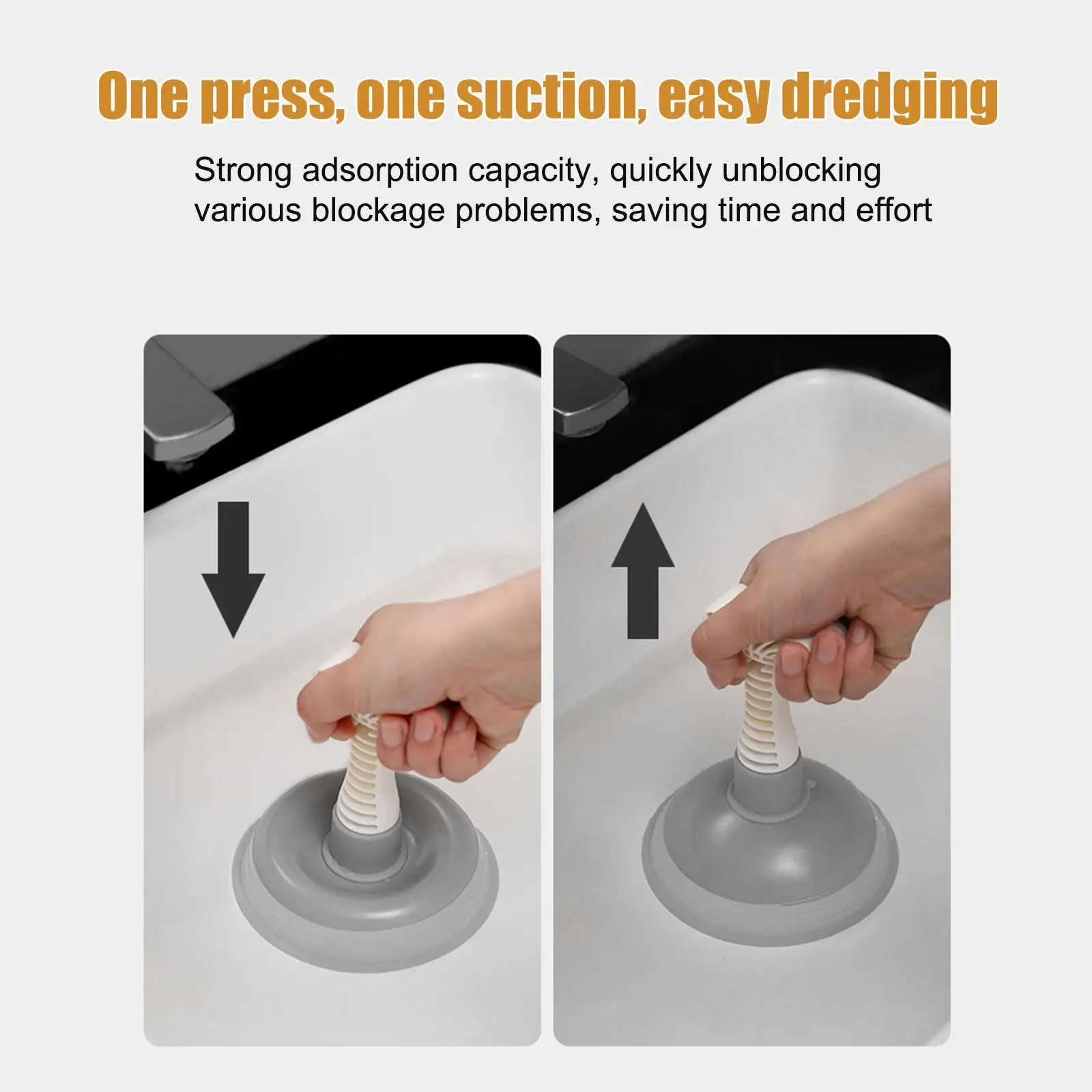 

Toilet Plunger Household Powerful Sink Drain Pipe Pipeline Dredge Cup Plungers Toilet Portable Drain Bathroom Suction Clean N9o9