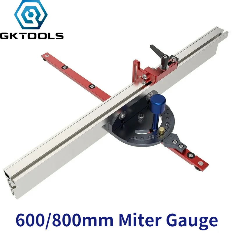 Woodworking T Track Push Ruler Guide Angle Miter Gauge Tenon Fence Router/Saw Table 450mm Mortise Tenon and Chute Stopper