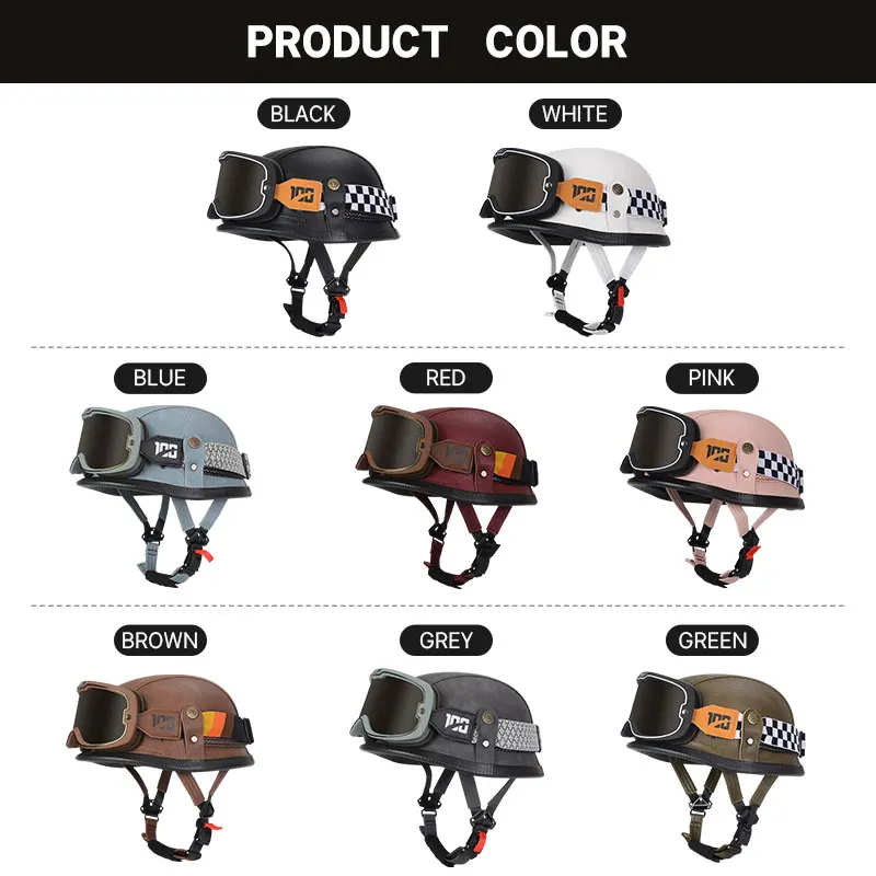 Женский кожаный ретро-шлем ультралегкий полушлем в розовом цвете стиле DOT ECE для