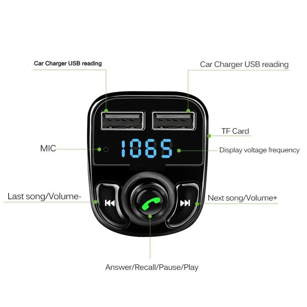

Carx8 Bluetooth автомобильный комплект Fm-передатчик эргономичный дизайн практичные продукты