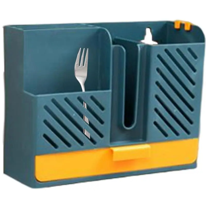 

Chopsticks Storage Multifunctional Draining Chopstick Cage With Drain Hole Wall Free Punch Chopstick Holder Utensil Holders For