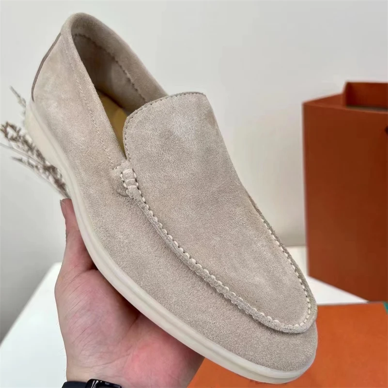 Top Quality New Men's Fleece Loafers Spring Autumn Fashion Simple Comfortable Sole Loafers Cashmere Casual Men's Flat Shoes.