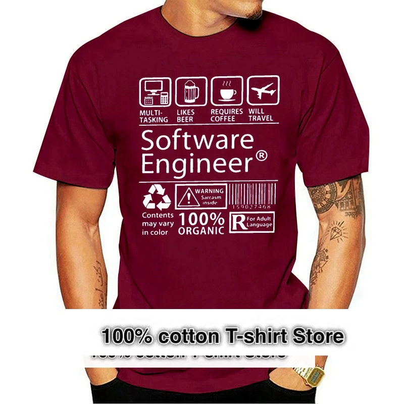 

T Shirt One Yona Software Engineer Programming Men Eat Sleep Code Repeat Programmer Developer Awesome Cotton Tees