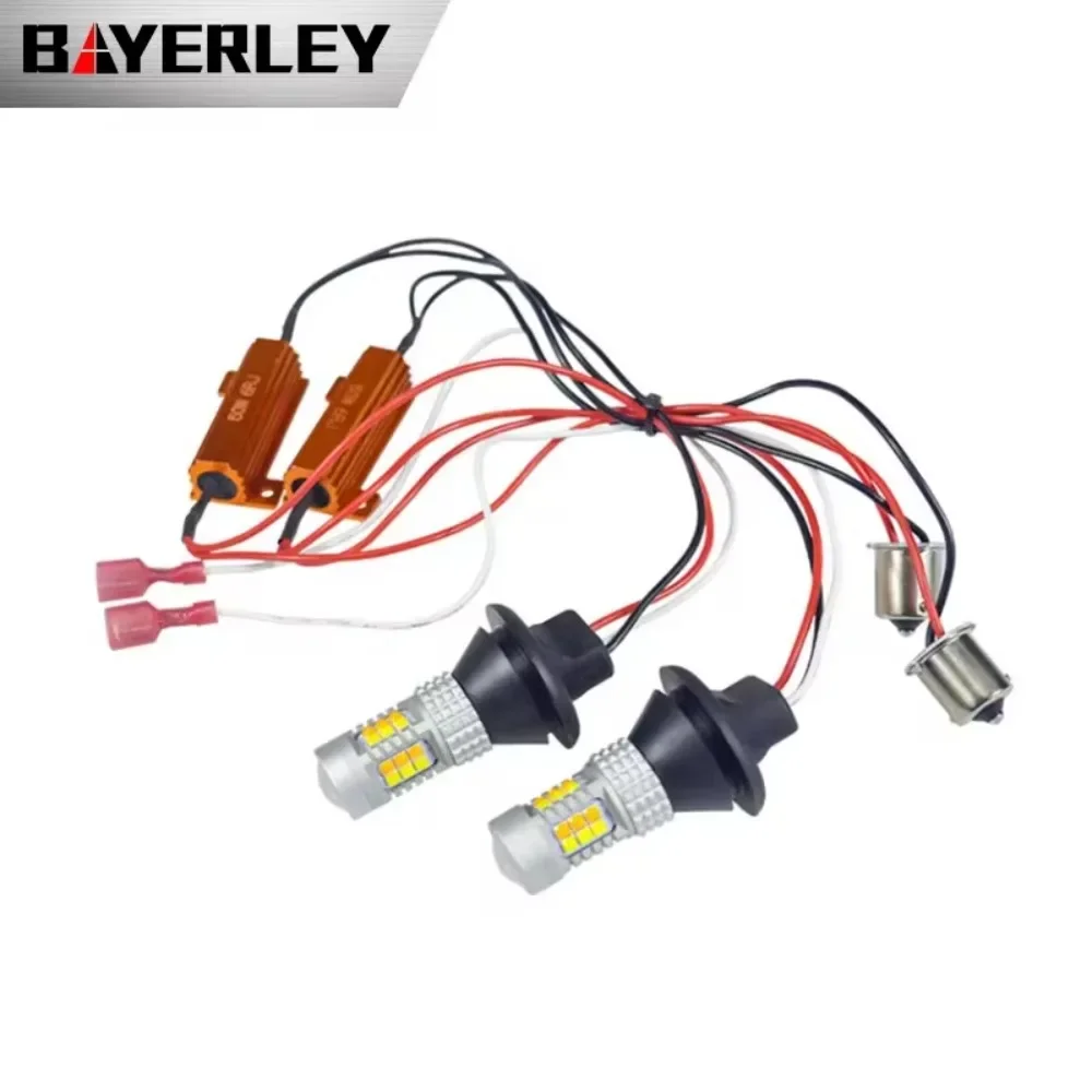Новые двухцветные дневные ходовые огни с указателем поворота 1156 T20 Py21w 30smd