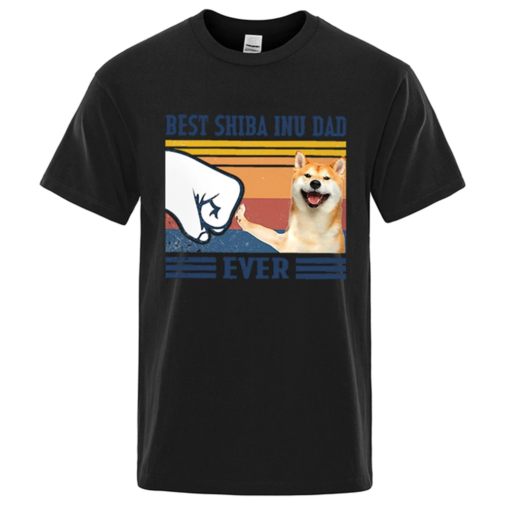 

CLOOCL Fashion Cotton Men T-Shirts Best Shiba Inu Dad Ever Printing Breathable Loose Hip Hop Streetwear Tops Oversized T Shirt