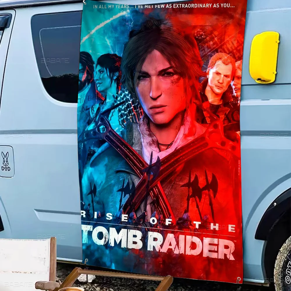 Коллекция серии Tomb Raider мультяшный флаг искусство научная фантастика домашний