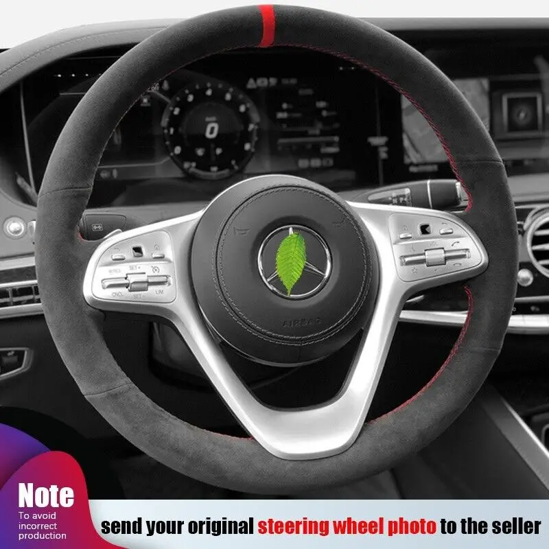 Фото Чехол на руль из алькантары с ручной прошивкой «сделай сам» для Mercedes Benz GLC CE Class C260 LE300 LA200L GLA, аксессуары для салона автомобиля №1