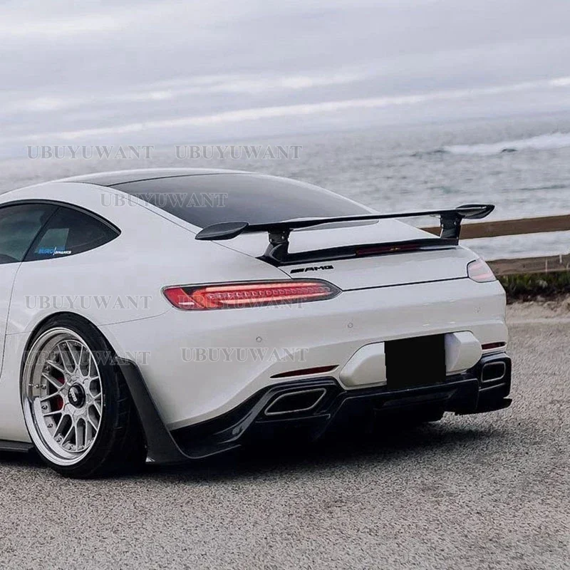 Фото Для Mercedes-Benz GT GTS GTR AMG Coupe 2015+ Высококачественный карбоновый задний спойлер на крышу, накладка на багажник, тюнинг автомобиля №3