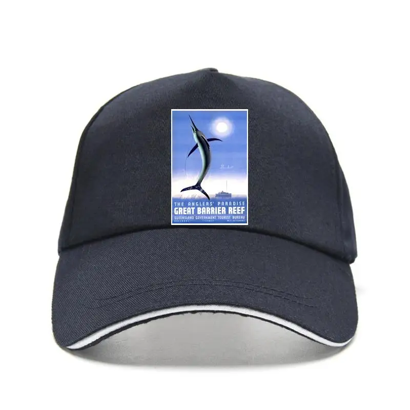 

Мужская бейсбольная кепка, винтажный постер для путешествий, шляпа австралийского великого барьерного рифа (2) для женщин и мужчин, кепка Би...