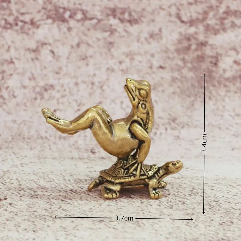 

Миниатюрная медная статуэтка черепахи и лягушки