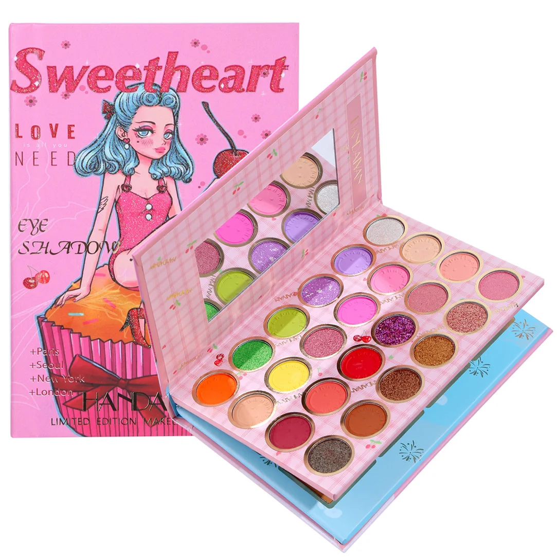 

HANDAIYAN Limited Edition Eye Shadow Palette 32 Colors Makeup Matte &amp Shimmer Eyeshadow Powder Kit Brighten Glitter Cosmetics