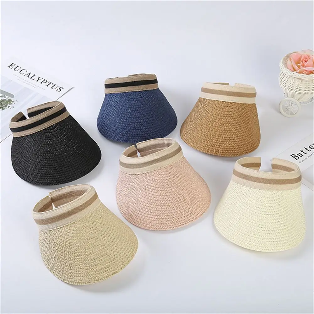 

Summer Wide Brim Fashion Casual Sun Hat Visors Beach Hat Straw Cap