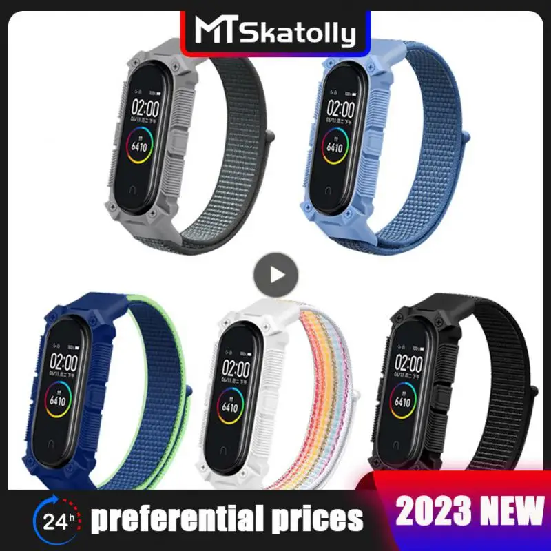 

5.5-8.7 Inches Wrist Band Tpu Replacement Wristband Thickened Multicolor Nylon Strap For Mi Band 6 Sports Strap