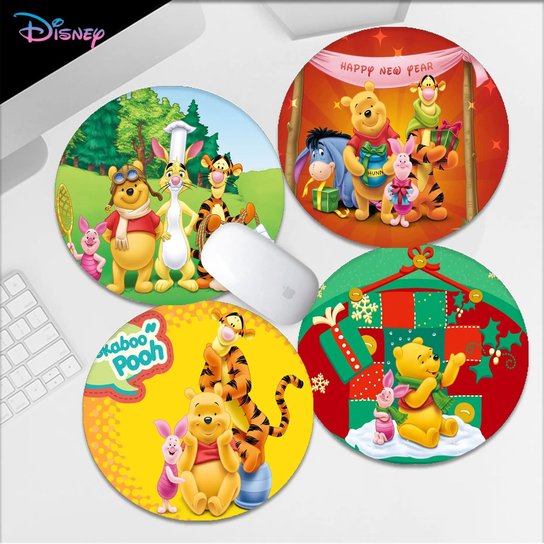 

Disney Winnie The Pooh Mousepad Anti-Slip Round Cabinet Gaming Laptop Office Notbook Mouse Pad Mouse Mat for PC Gamer Mousemat