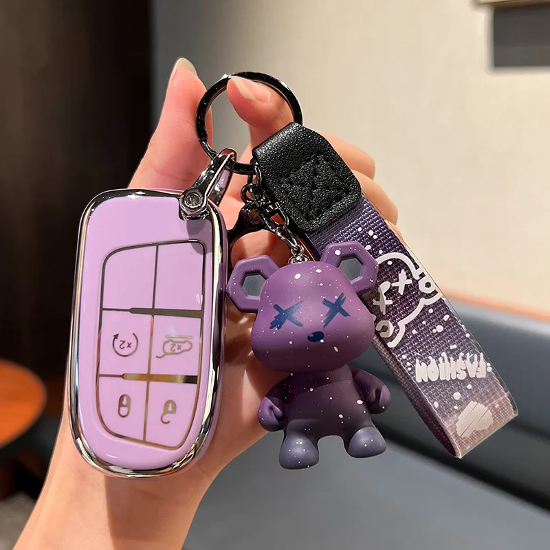 Высококачественный чехол для автомобильного ключа из ТПУ JEEP Grand Cherokee WK2 Renegade Compass