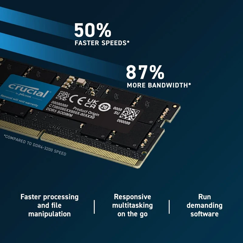 Оригинальная оперативная память Crucial DDR5 8 ГБ 16 32 4800 МГц CL40 1 В для ноутбука - купить