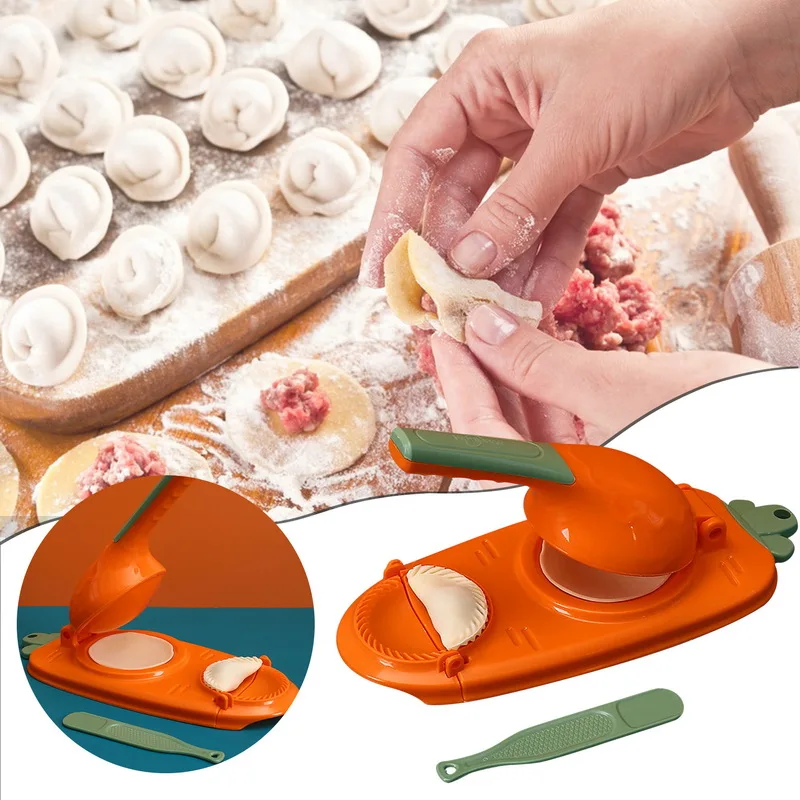 

Dumpling Maker 2 in 1 Dumpling Mold Pressure Manual Wrapper Making Plastic Mold Dough Pressing Tool Kitchen Baking Accessories
