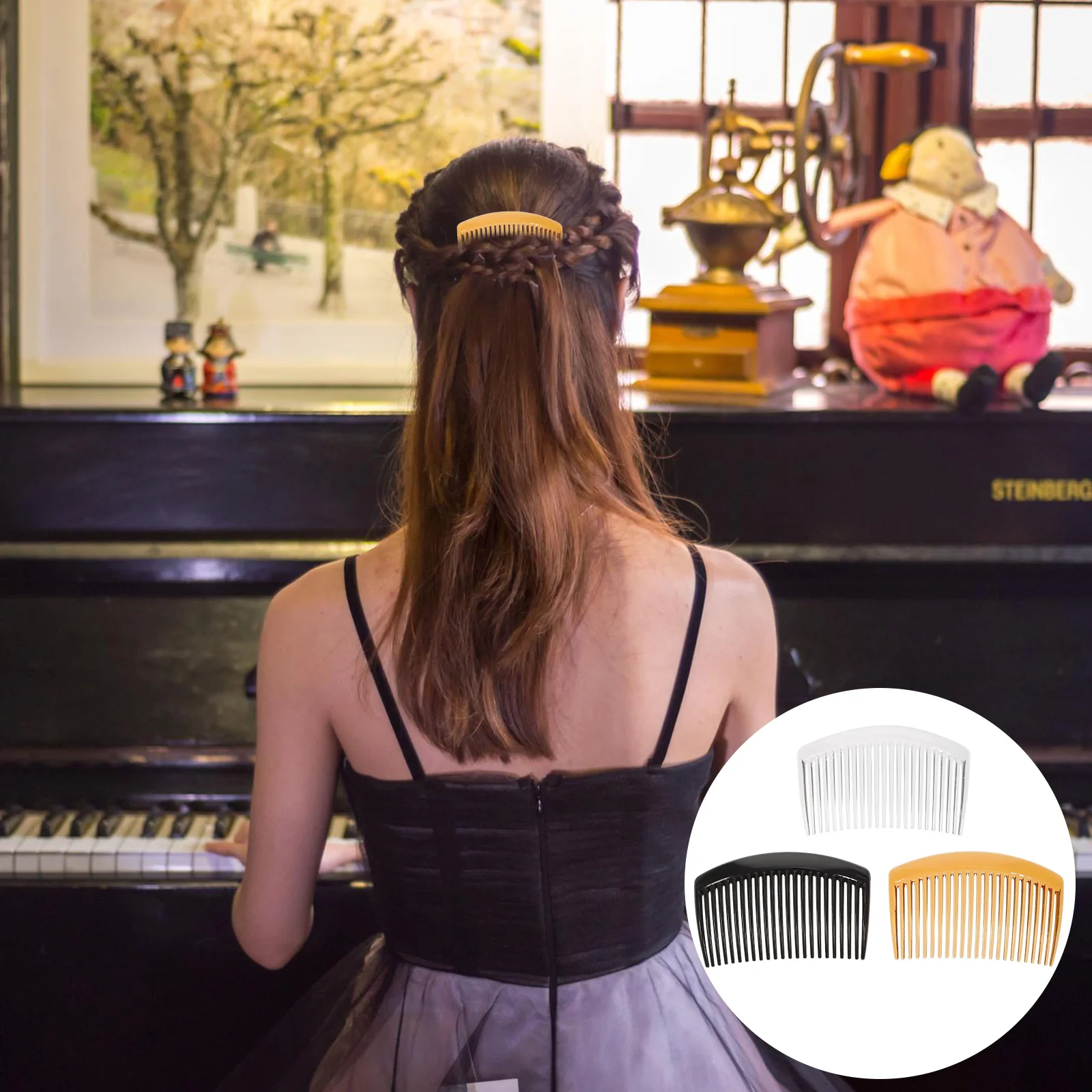 

Comb Hair French Combs Side Clips Teeth Pin Hairdressing Set Barrette Wedding Curly Clip Home Wide Anti Static Wet Haircut