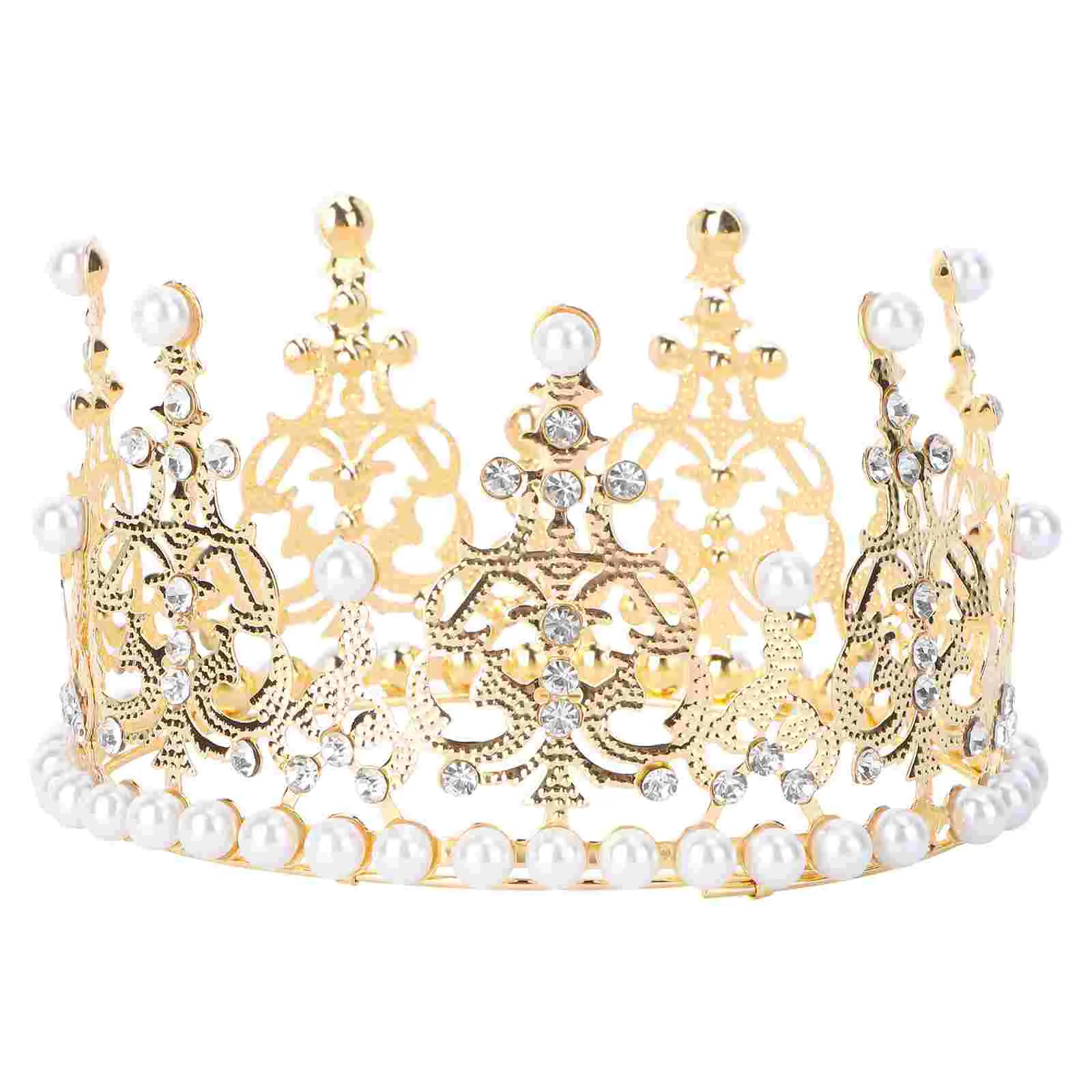 

Tiara Birthday Baby Decorations Shower Kids Cupcake Mini Rhinestone Pearl Decor Wedding Decoration Dessert Pick Party King
