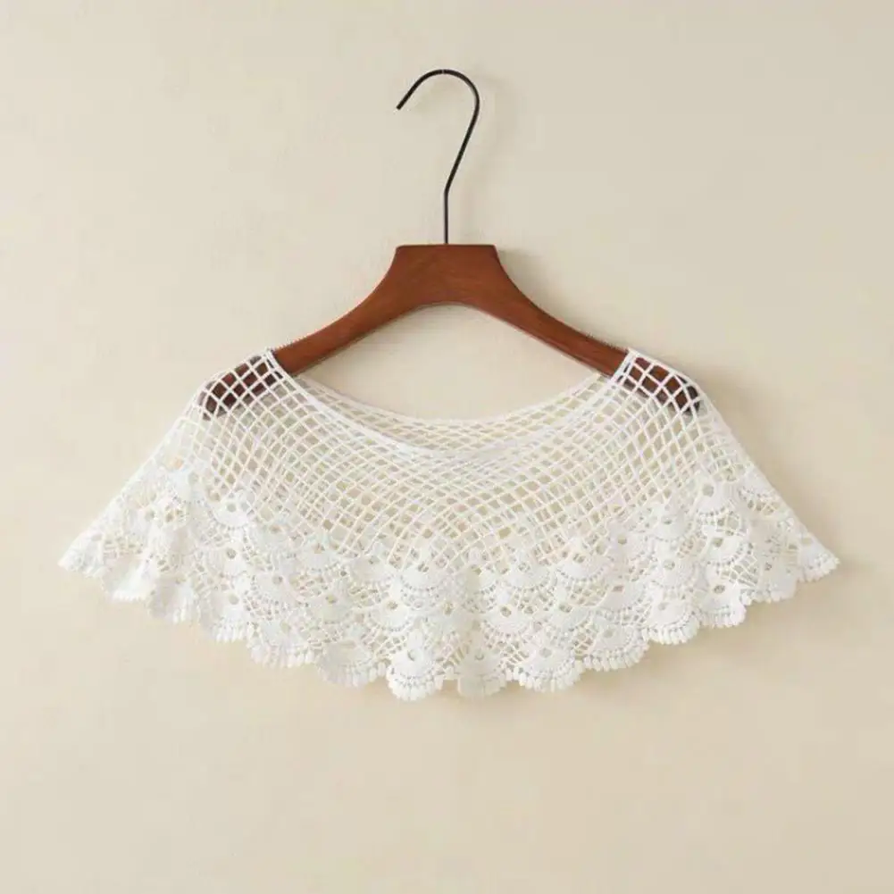 

Boat Neck Trendy Flower Embroidery Crochet Women Short Cape Thin Women Short Cape Breathable for Party