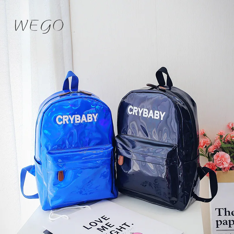 

Женские рюкзаки из мягкой искусственной кожи с лазерным рисунком, дорожные ранцы для девочек-подростков, модная школьная сумка с голограмм...