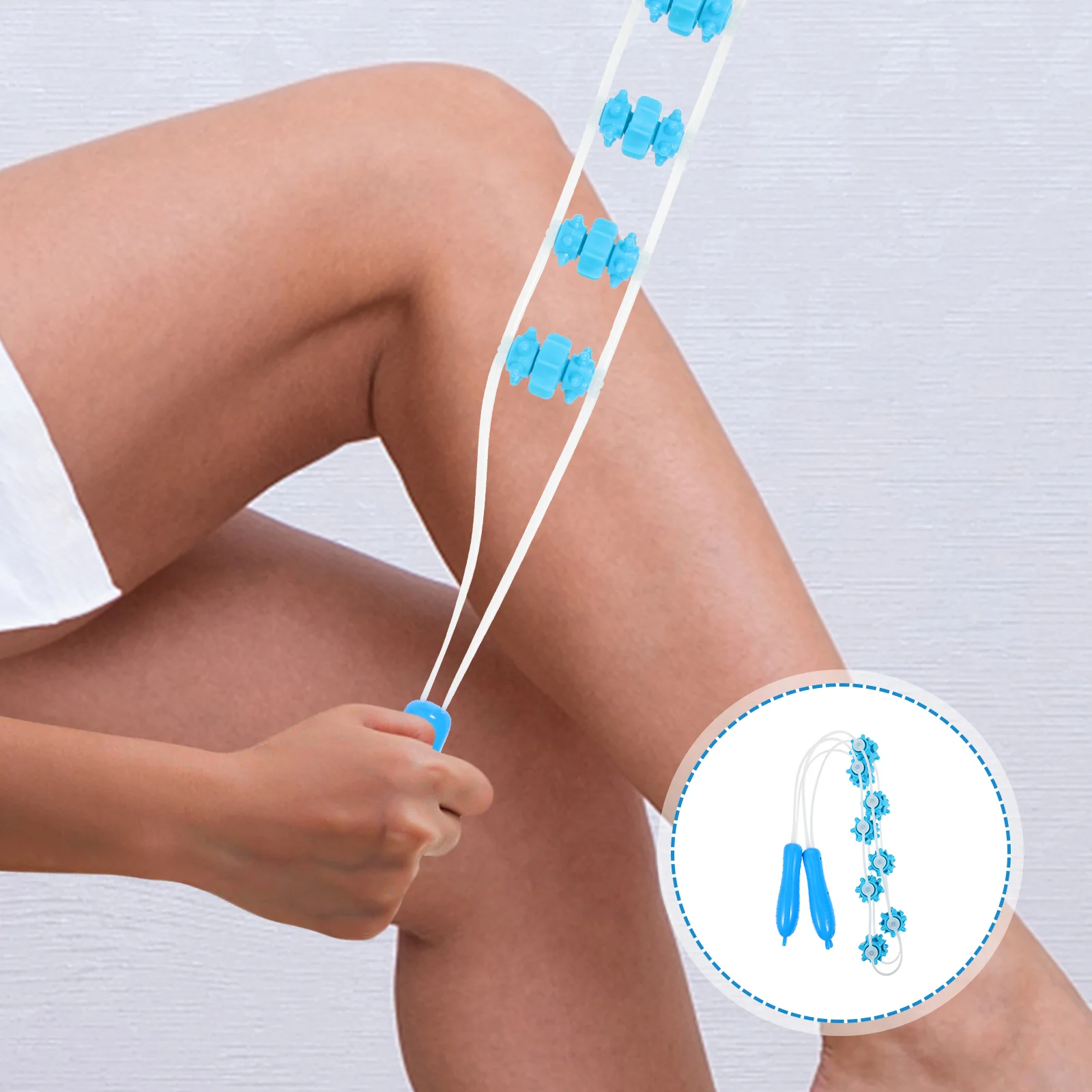

Ball Pull Back Strip Waist Massager Leg Tool Muscle Roller Foot Calf Brush Body