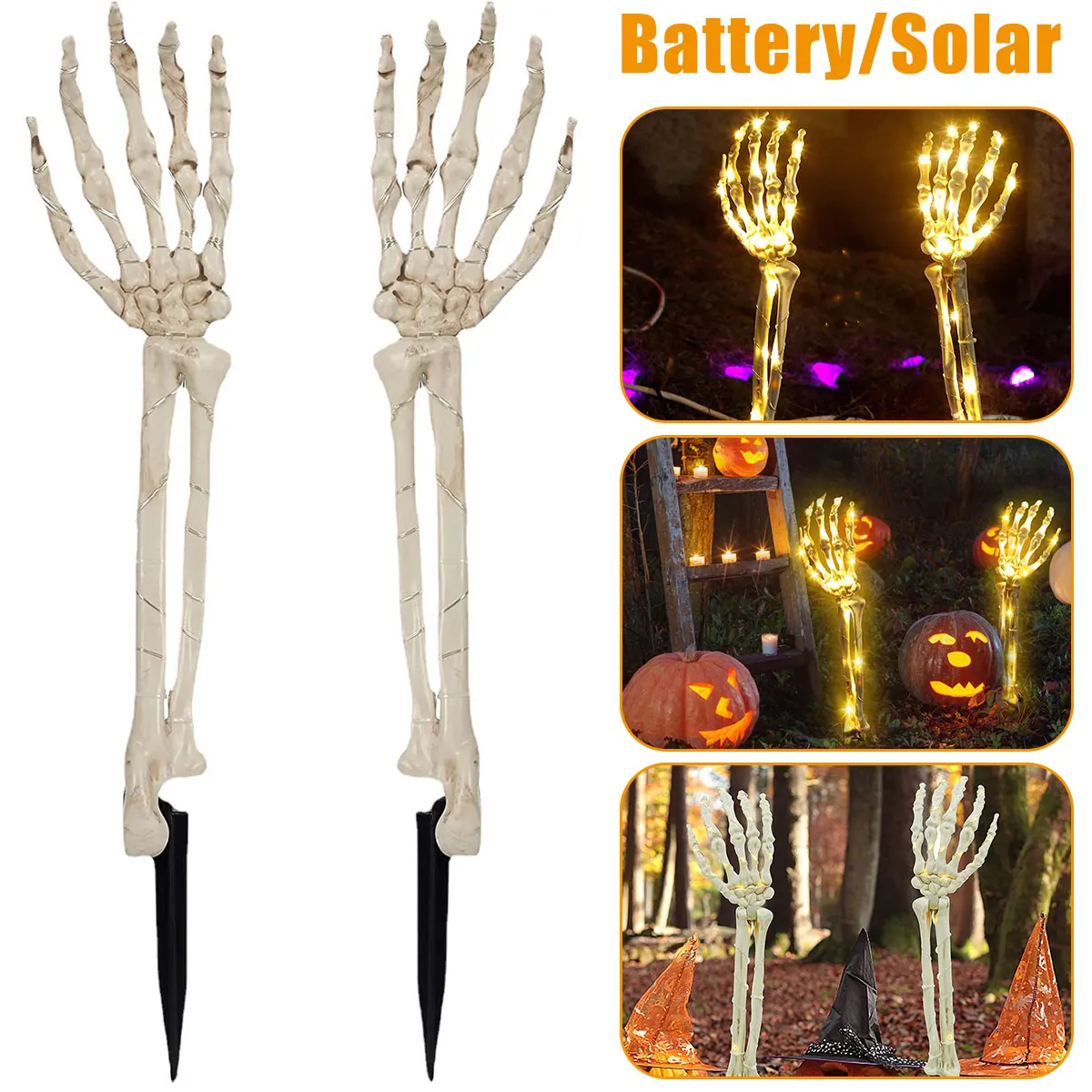 

2 шт. реквизит для страшвечерние на Хэллоуин светильник ящийся Скелет с 40 светодиодами, украшение для вечерние 2022, стрелки черепа