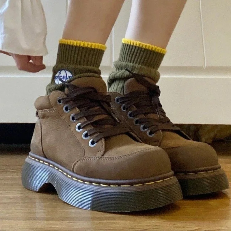 

Platform Shoes Women 2022 New Fashion Lolita Shoes Women Thick Heels Mary Janes Women's Shoes Round Toe Women Boots