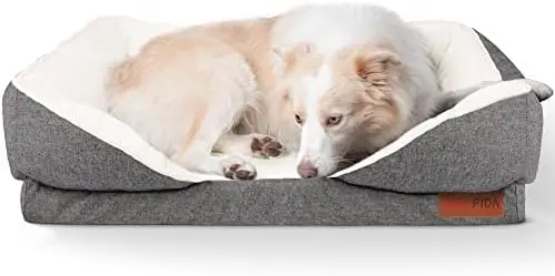 

Кровать для собак с пенным наполнителем с эффектом памяти-диван для отдыха для собак со съемным моющимся чехлом, Лежанка для домашних животных, кровати для маленьких собак и кошек (средний