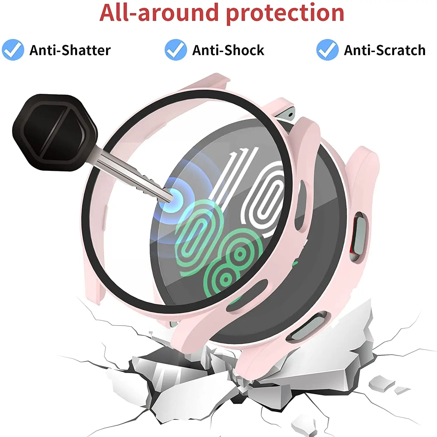 Стекло и чехол для samsung Galaxy watch 4 44 мм 40 аксессуары из поликарбоната универсальный