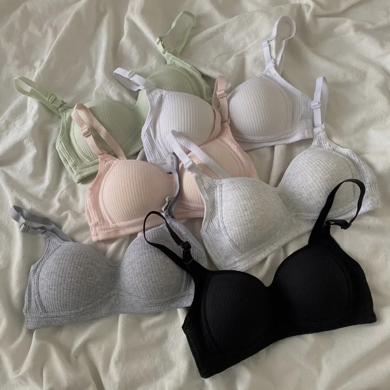 

Ladies Summer Thin Section Gathered Bra Underwear Ladies Solid Color No Steel Ring Big Chest Show Small Bra Seamless Tube Top