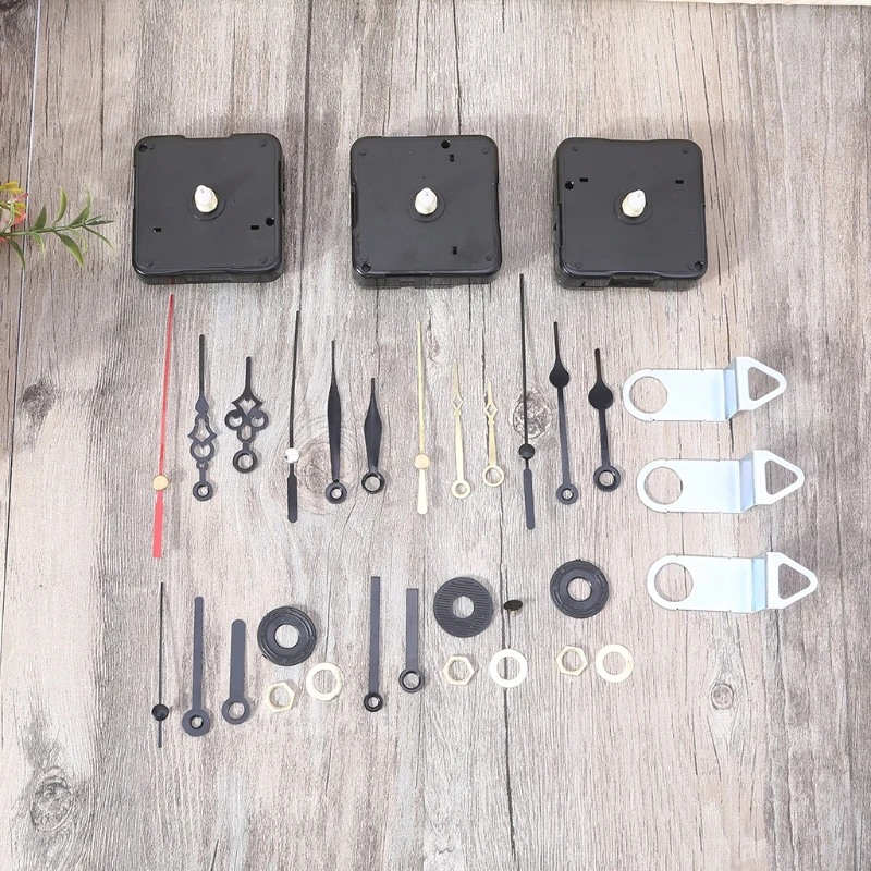 3 Pieces High Torque Long Shaft Quartz Clock Movement Mechanism 6 Pairs of Hands |