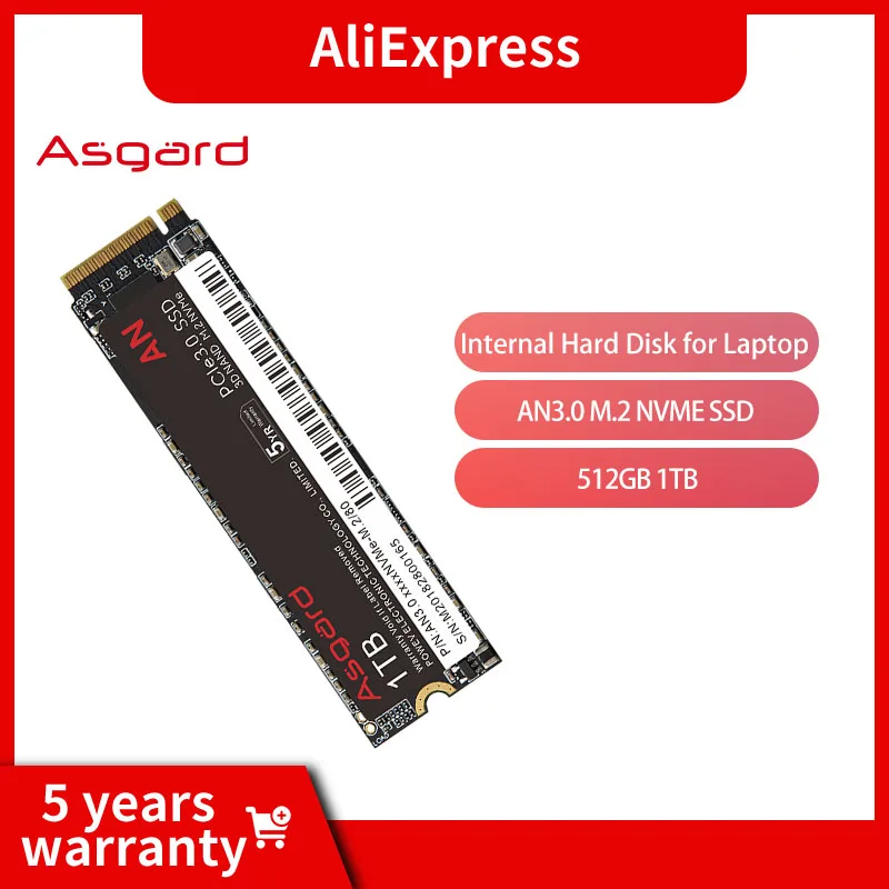 

Жесткий диск Asgard AN3.0 M.2 SSD PCIe3.0 NVME 512 ГБ 1 ТБ, 2280 внутренний жесткий диск, HDD для ноутбука