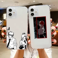anime chainsaw man pochita phone cases for iphone se 2020 6 6s 7 8 11 12 13 mini plus x xs xr pro max funda transparent shell