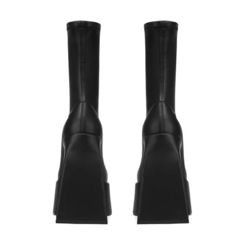 Женские ботильоны Стрейчевые на массивной платформе готические полусапожки