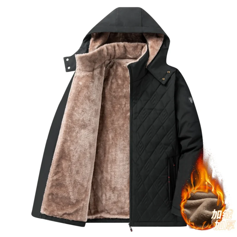 Parkas Jacket Men Hooded Fleece Lined Outdoor Jackets Keep Warm Windbreaker Thicken Winter Jacket Men Casual Coats 2022 Basic