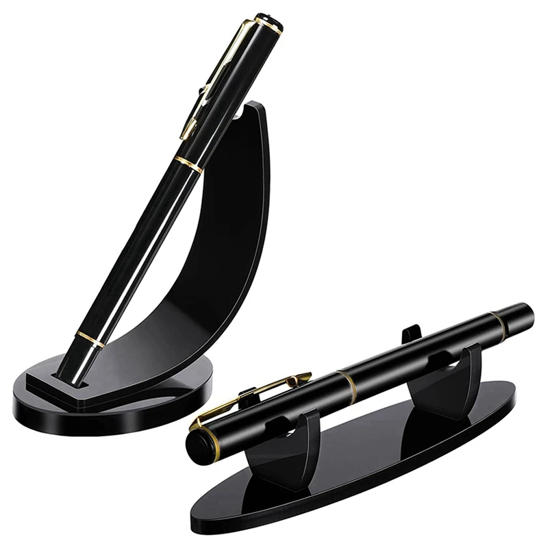 

10 Pieces Acrylic Pen Holder Display Stand Pencil Display Holder Fountain Pen Ballpoint Pen Display Rack (Black)