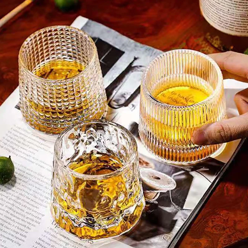 Универсальная Стеклянная Чашка Для Виски Прочная Круглая Посуда Коктейлей Вина