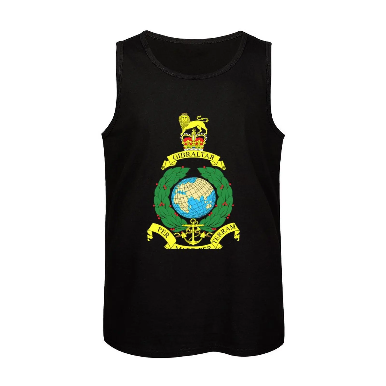Фото Royal Marines Per Mare Per Terram Insignia Tank Top Мужская футболка Мужские футболки №4