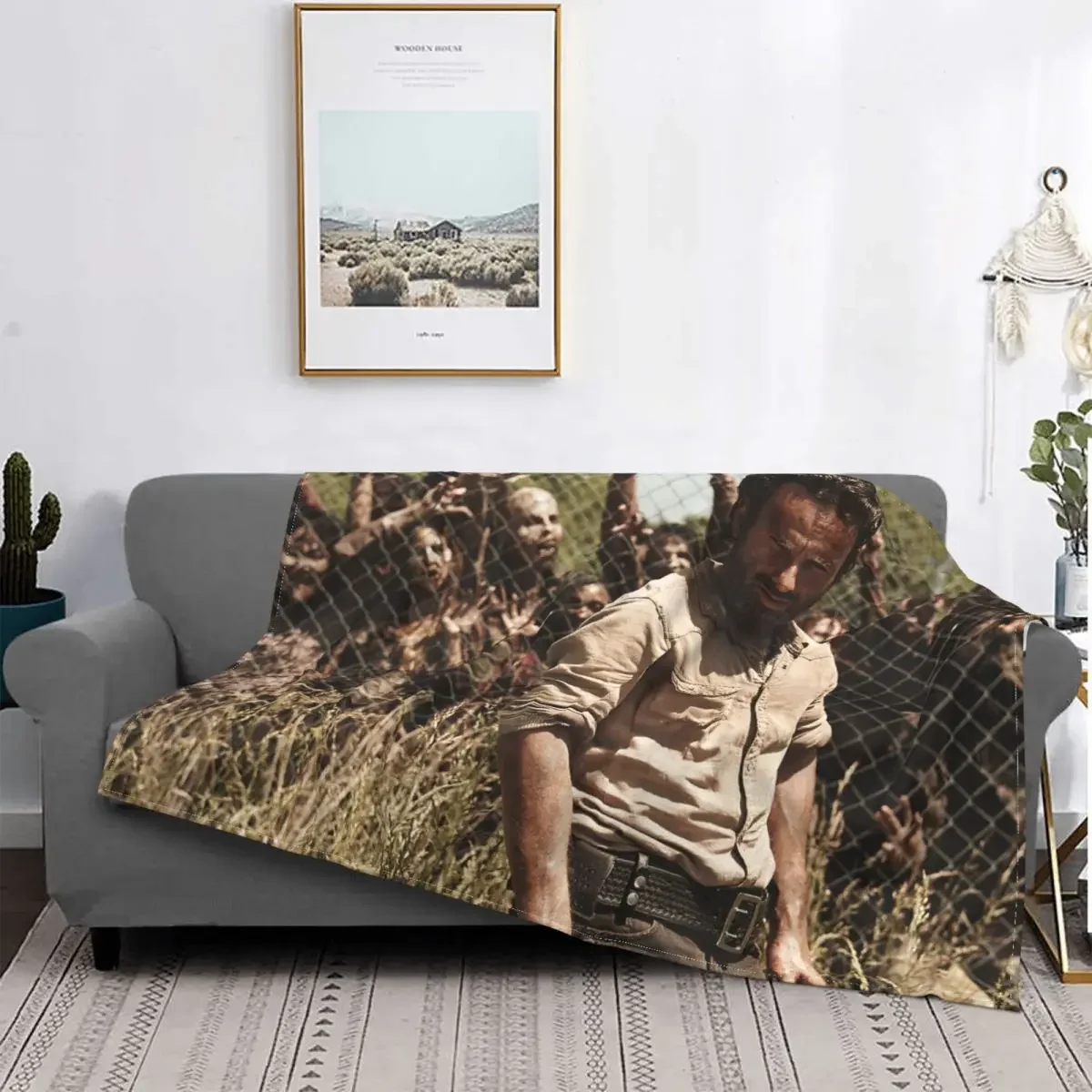 Одеяло Ходячие мертвецы Рик Гримс ужас зомби флисовое покрывало для спальни