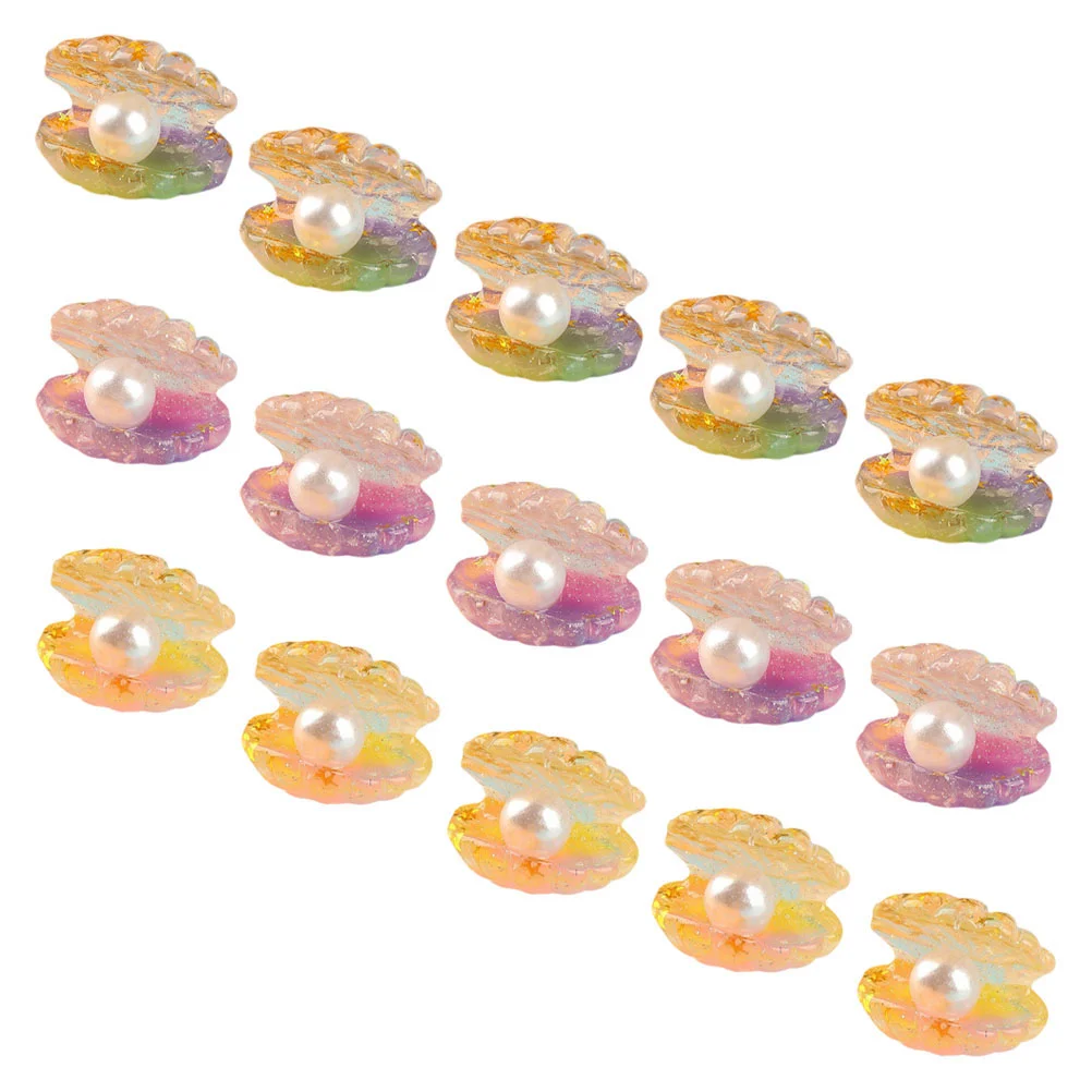 

18 Pcs Mini Shell Decor Resin Ornament Miniature Pearl Fish Aquarium Toys Craft