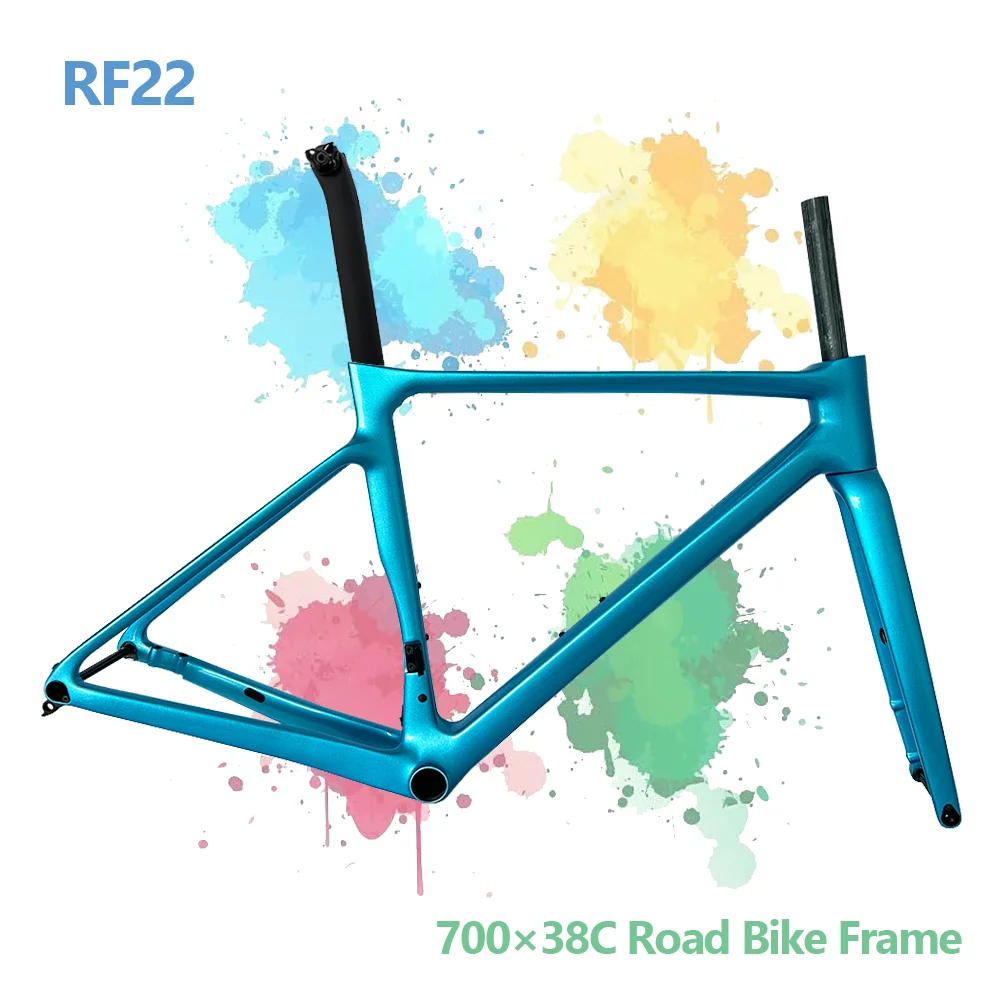 Углеродная рама T1000, рама для дорожного велосипеда, дисковый тормоз, полный Скрытый Кабель BB86 700 * 38C, легкий вес 997 г, для всех дорог