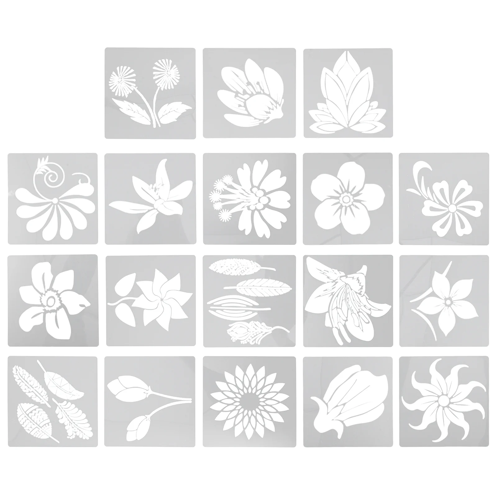 

18 Pcs Flower Cutout Template Flowers Stencils Stencils For Crafts Paper Painting The Pet Craft Child Kids Canvas Painting Set