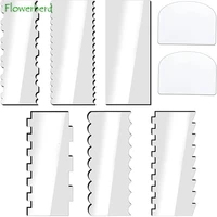 8 pieces acrylic cake scraper clear spatula cake decorating outline comb cake scrapers smoother baking tools