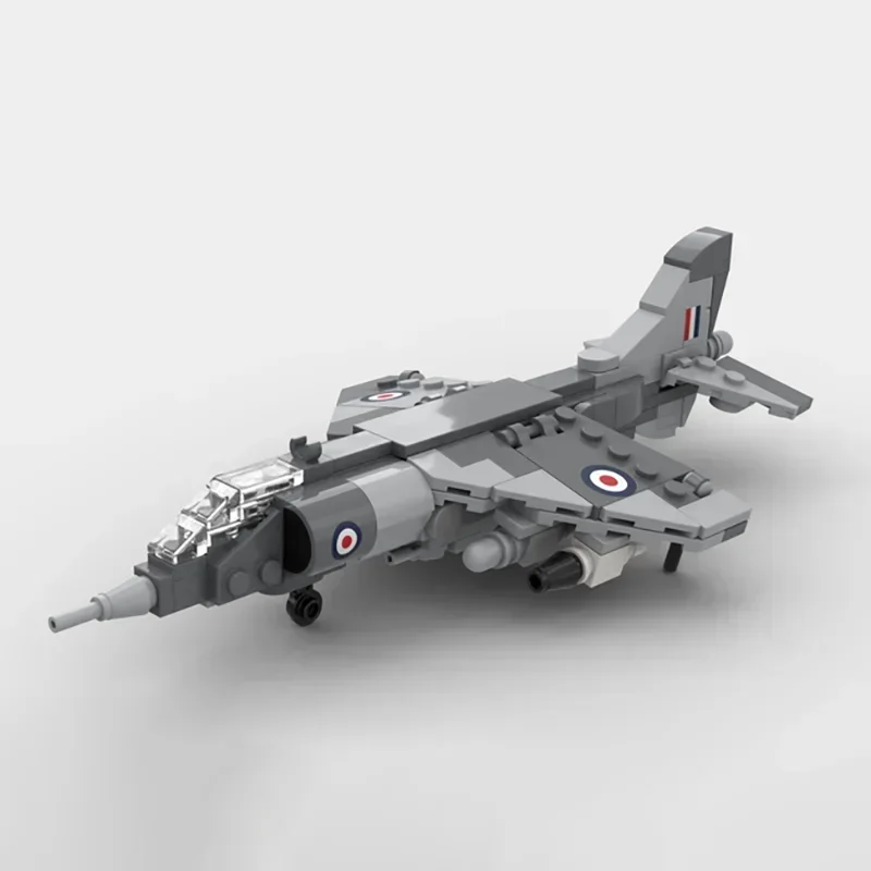Военная модель Moc строительные кирпичи масштаб 1:72 Harrier GR.1 технология истребителя