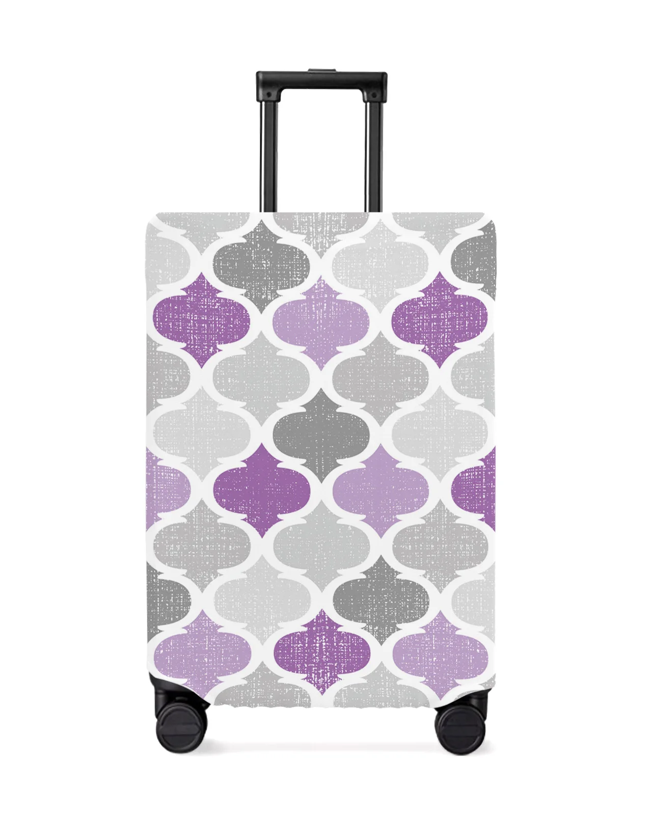 

Purple Gray Geometric Moroccan Retro Travel Luggage Cover Elastic Baggage Cover Suitcase Case Dust Cover Travel Accessories