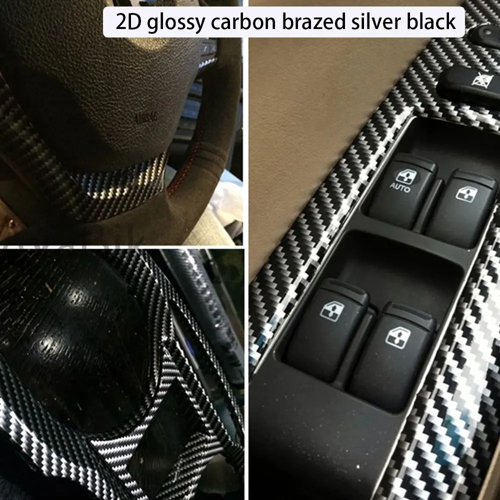 Автомобильные наклейки ПЭТ 2D глянцевая черная серебристая виниловая пленка из