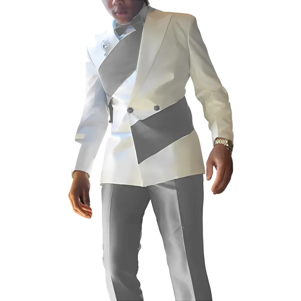 Элегантный мужской костюм из 2 предметов свадебный смокинг для жениха