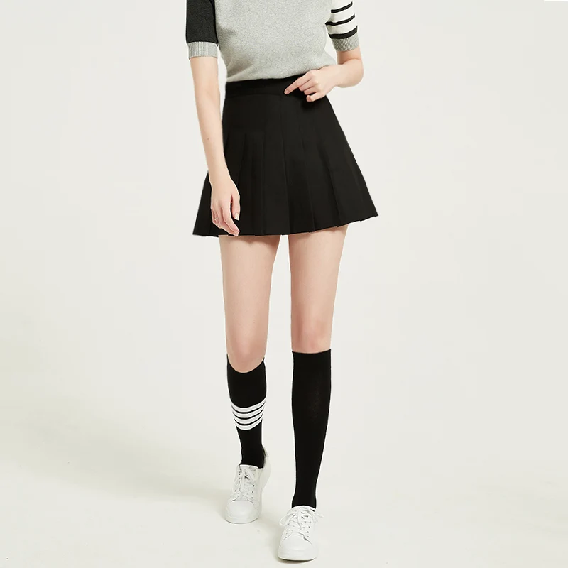 

Женская плиссированная юбка-брюки tb, осенне-зимняя Антибликовая короткая трапециевидная юбка с высокой талией, черная облегающая юбка в ст...